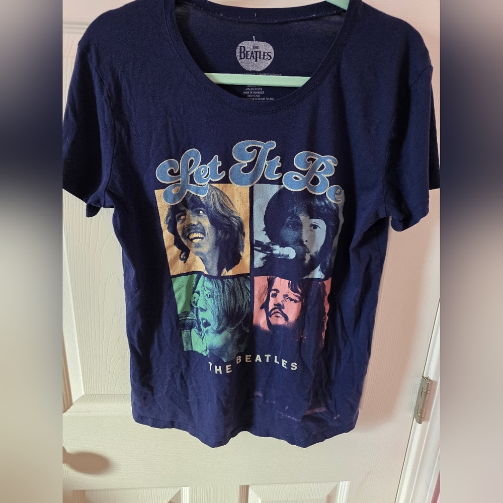 Beatles Dark Navy Blue "Let it Be" T-shirt Large